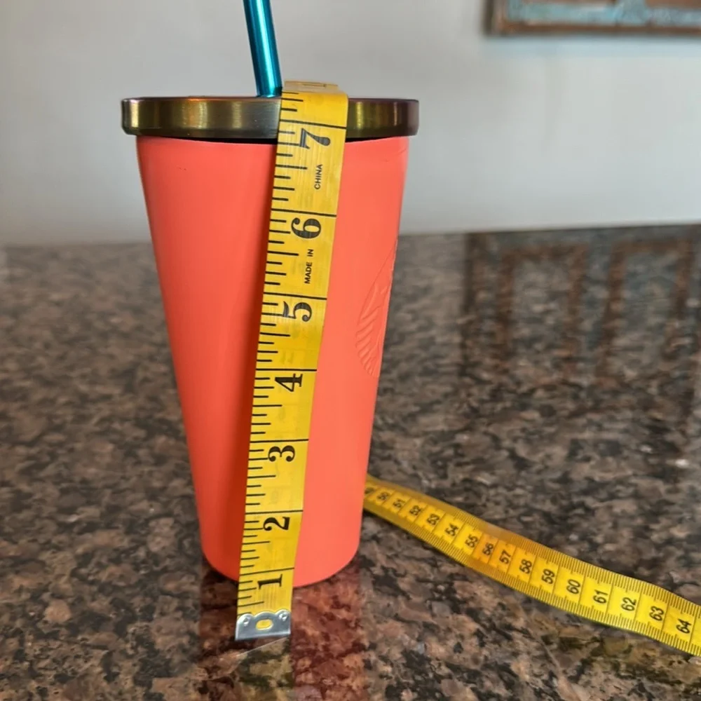 Starbucks salmon metal cup tumbler
